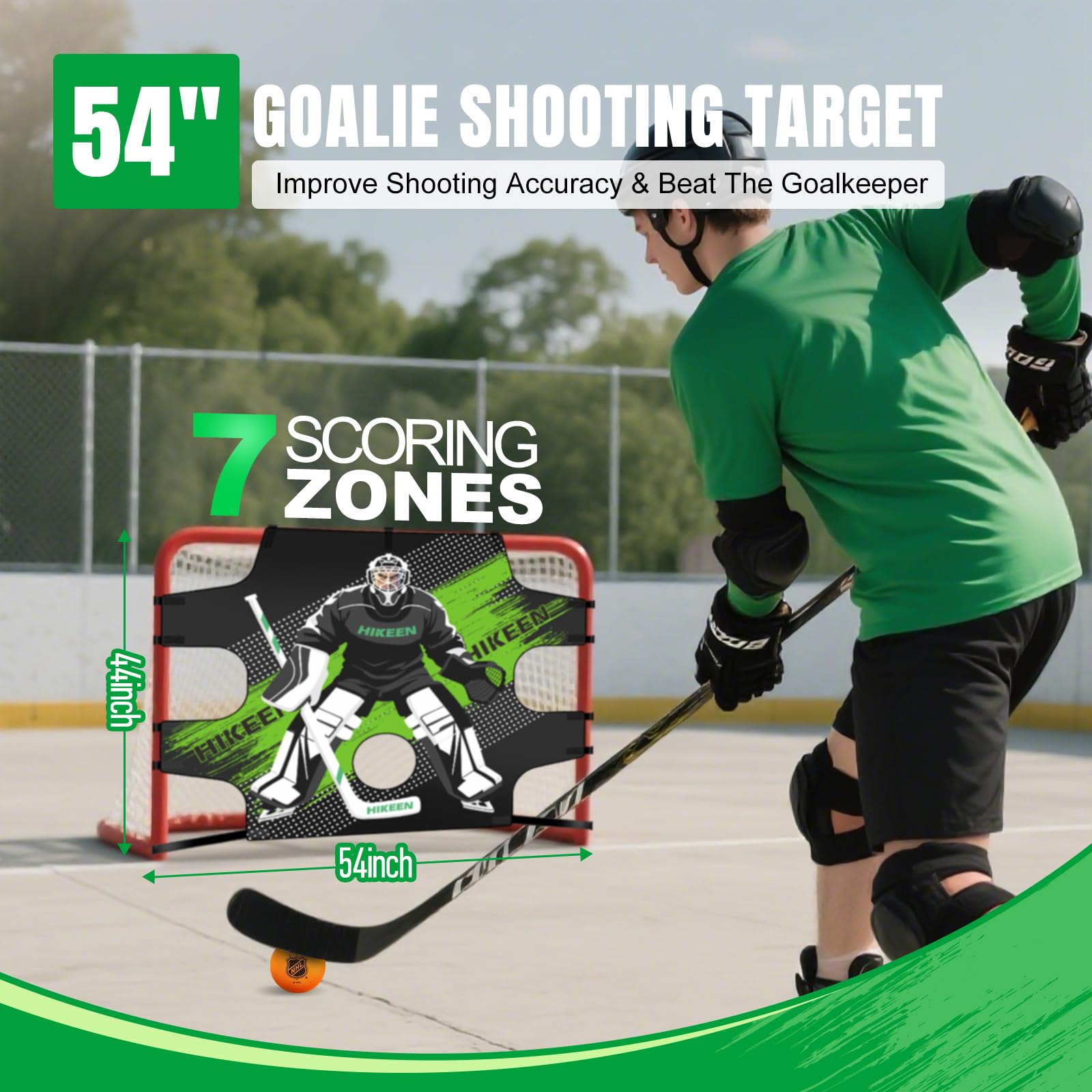 BOOSTEADY Cible de Gardien de But de Hockey de Qualité Supérieure, Cibles de Tir de Hockey sur Glace pour Filet avec 7 Trous de Cible pour Pratiquer à La Précision du Tir