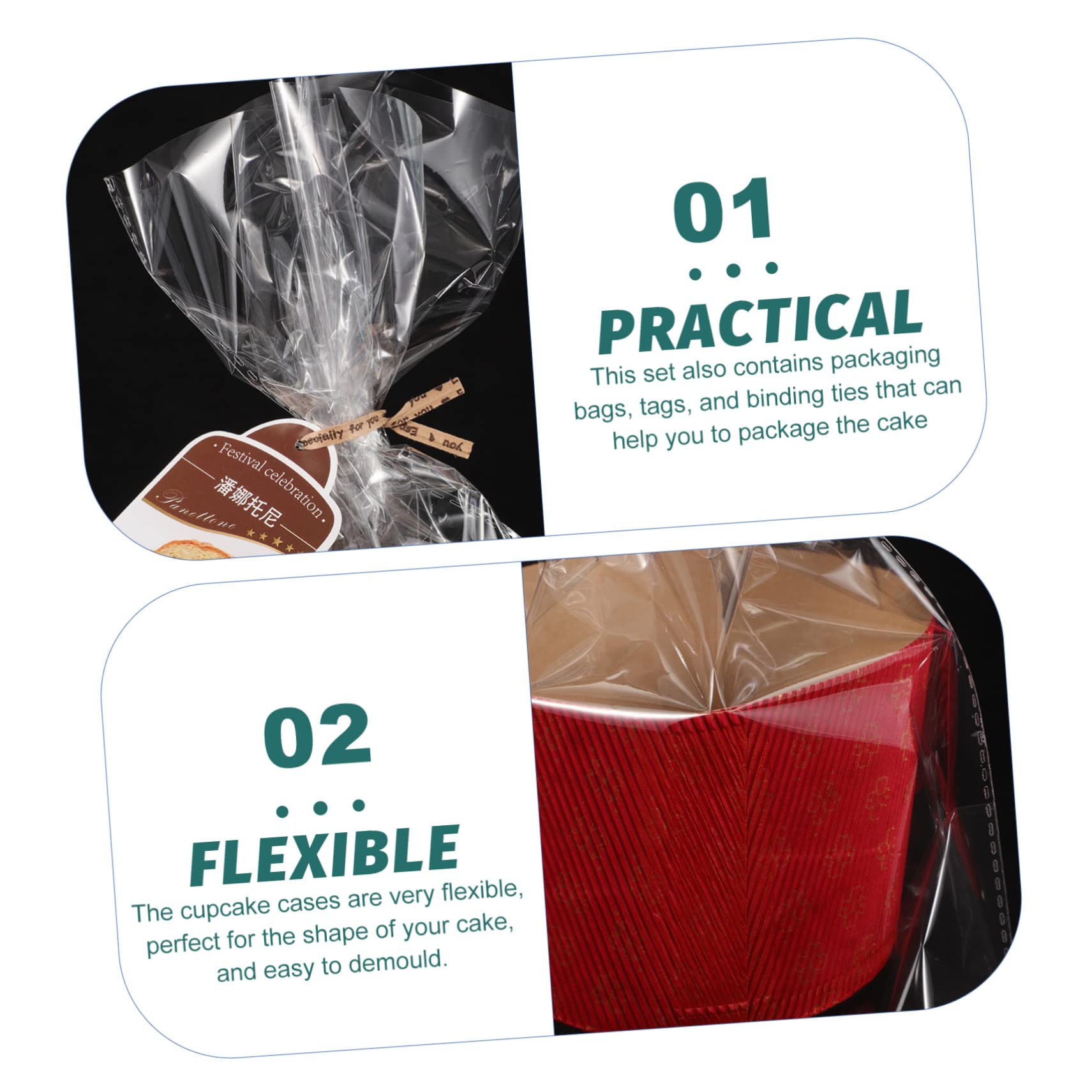 PRETYZOOM 2juegos Para Hornear Envoltorios Resistentes Altas Para Muffins y Postres Para Bodas y Temáticas