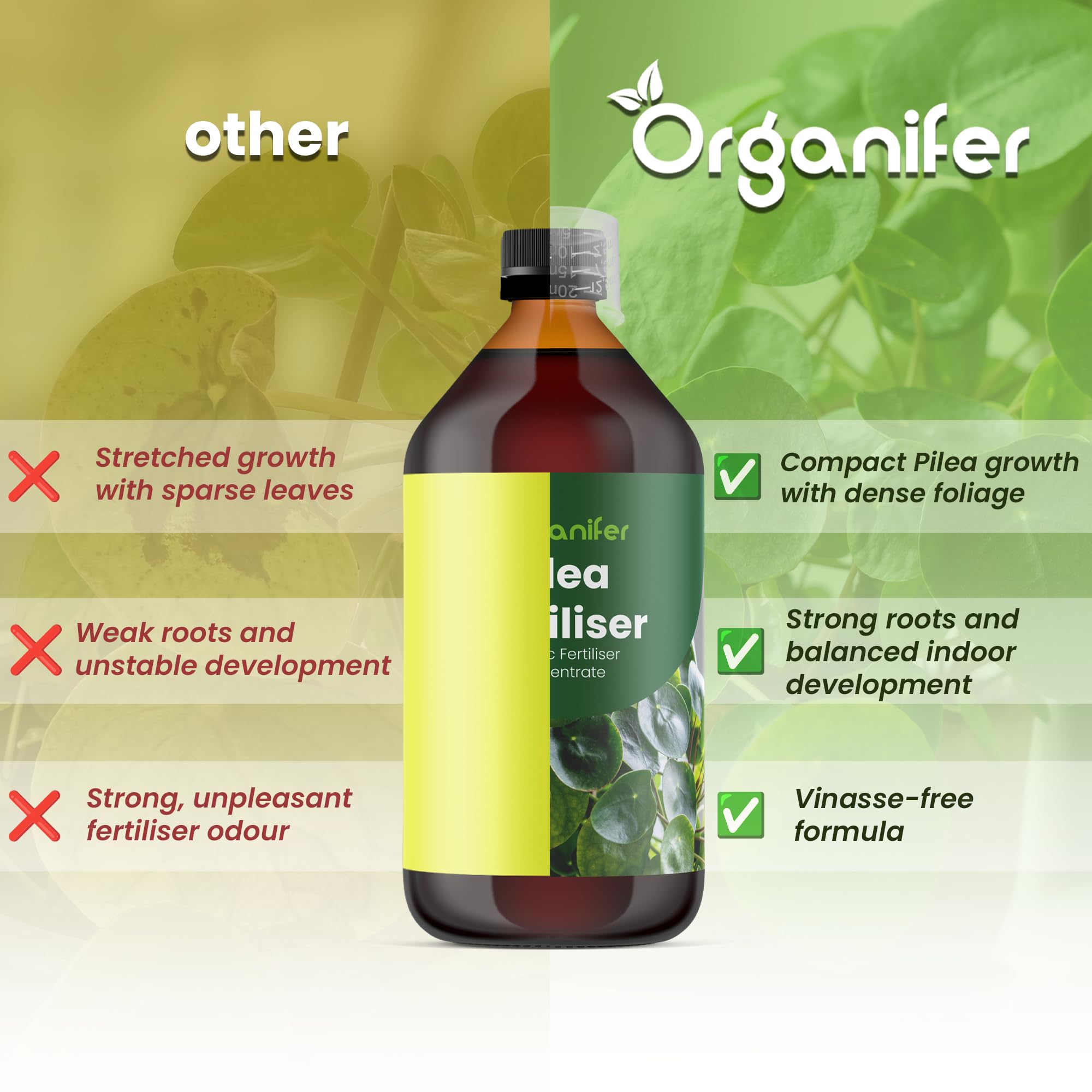 Pilea Uniwersalny Nawóz Organiczny - 4x1L - NPK 3-4-3 | Zdrowe Liście - Silne Korzenie I Wysoka Plonność - Organifer