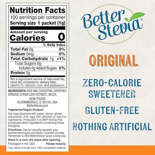 Miniatura 2 de NOW Foods Paquetes de extracto de stevia TwinPack, cajas de 100 unidades (paquete de 2)