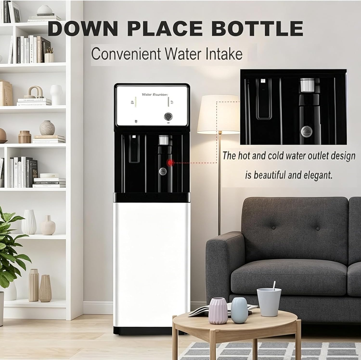 Mains Fed Unit Floor Standing Water Dispenser，Instant Hot and Cold Water Pipeline Machine, Waters Shortage Safety Advisory, 3 in 1 Waters Cooler，Ideal for Home and Office