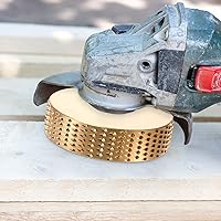 Vista 5 de Hedume Juego de 5 discos de tallado de madera para amoladora angular de 4 o 4 1/2 pulgadas con eje de 7/8 pulgadas, disco de moldeo para corte