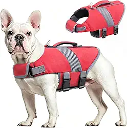 Mosucoirl Colete salva-vidas para cães com flutuação alta, colete refletor salva-vidas para cães, colete salva-vidas, colete salva-vidas pequeno, médio grande, para natação, passeios de barco, surfe