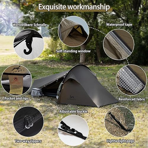 Miniatura 5 de MC TOMOUNT Bivy - Tienda de campaña ultraligera de 2.42 libras para 1 persona, para acampar, senderismo