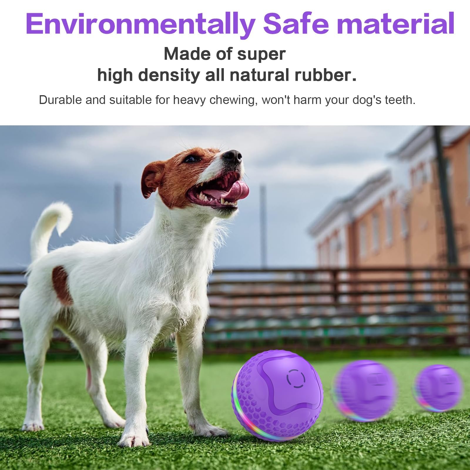 Pelota interactiva para perros, juguete rodante automático, bola animada para perros medianos/grandes para aliviar el aburrimiento, bolas de movimiento automático activadas con flash LED, recargable