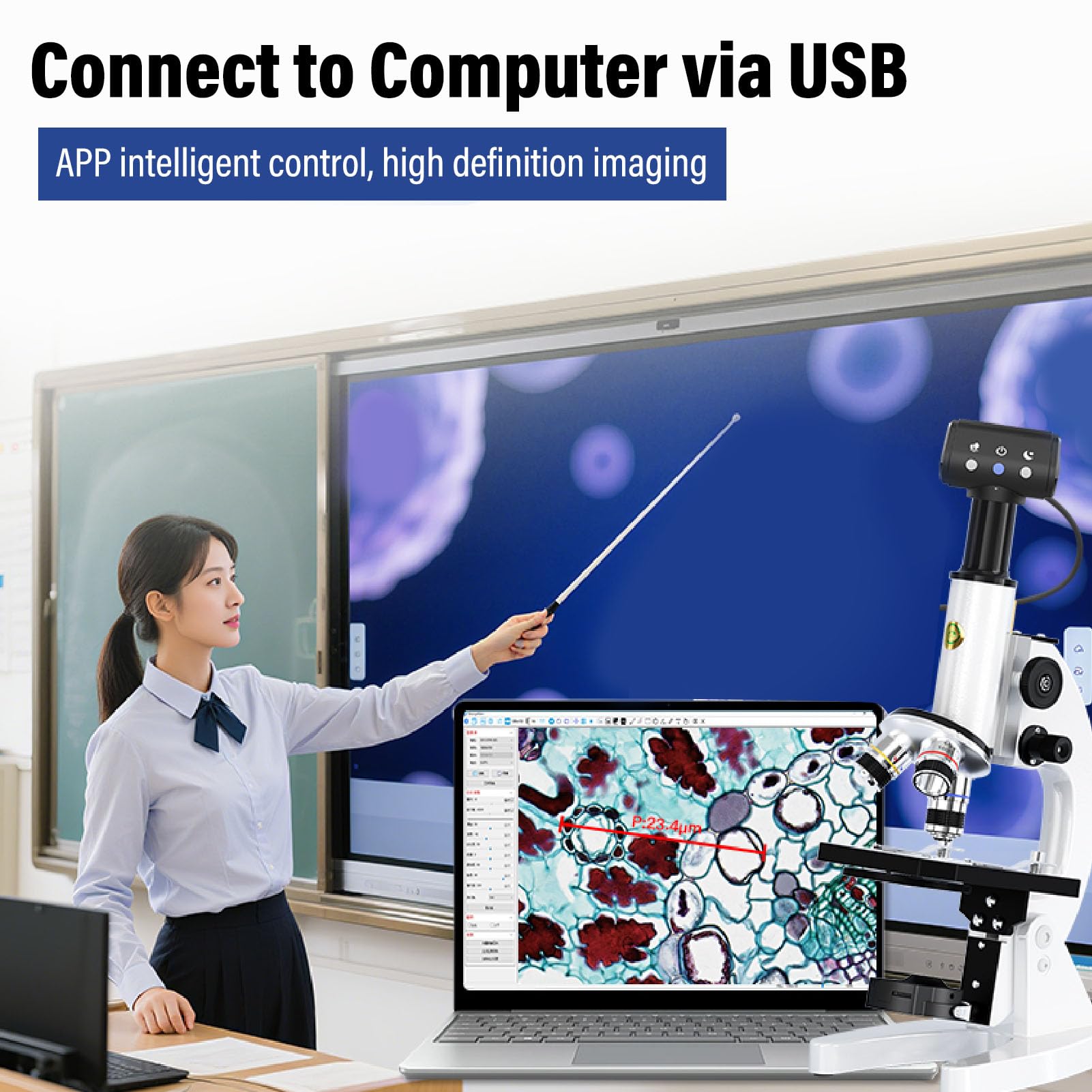 Oculare Telescopio Elettronico WiFi, 2 MP 1080P HD Telecamera Oculare Wifi Senza Filo Per Microscopio, Fotocamera Telescopica, Oculare Elettronico Per Astrofotografia Birdwatching