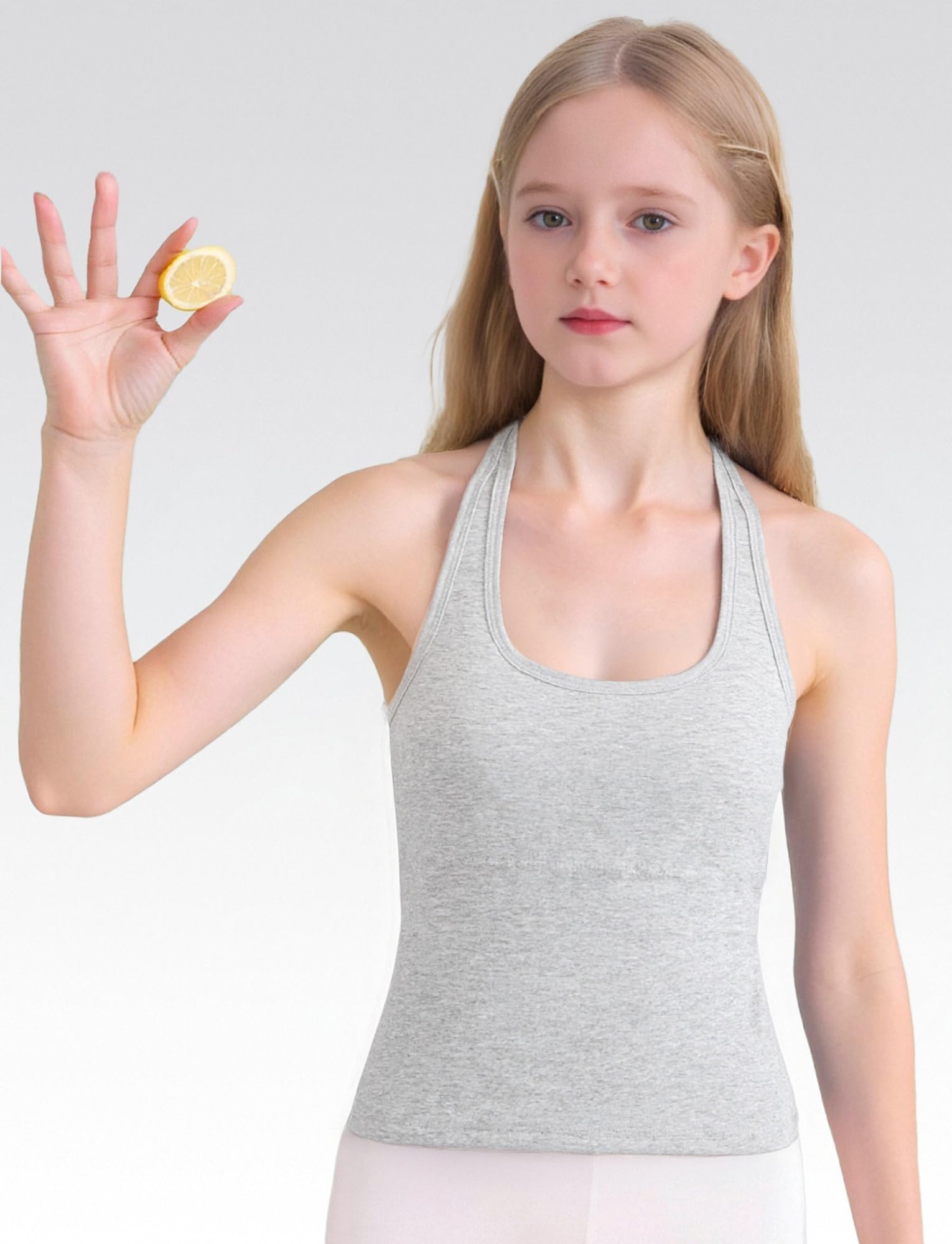 Happy Cherry Lot de 3 Débardeurs pour Fille Mode Camisoles pour Enfant 8-14 Ans Top sans Manches Couleur Unie 8-14 Ans