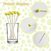 Vista 2 de 200 púas de cóctel de tenis, 4.7 pulgadas, decoración de tenis, extremo de pelota deportiva, brochetas de cóctel, palillos de dientes de frutas