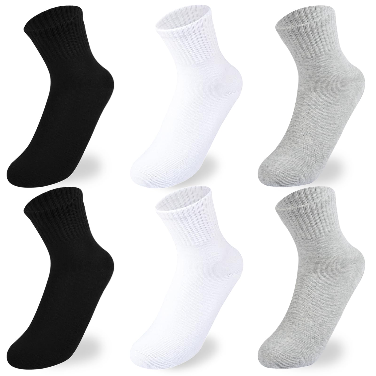Boys Crew Socks - Kids Seamless Cotton Dress and Uniform Socks for Girls - 4/8 Pairs