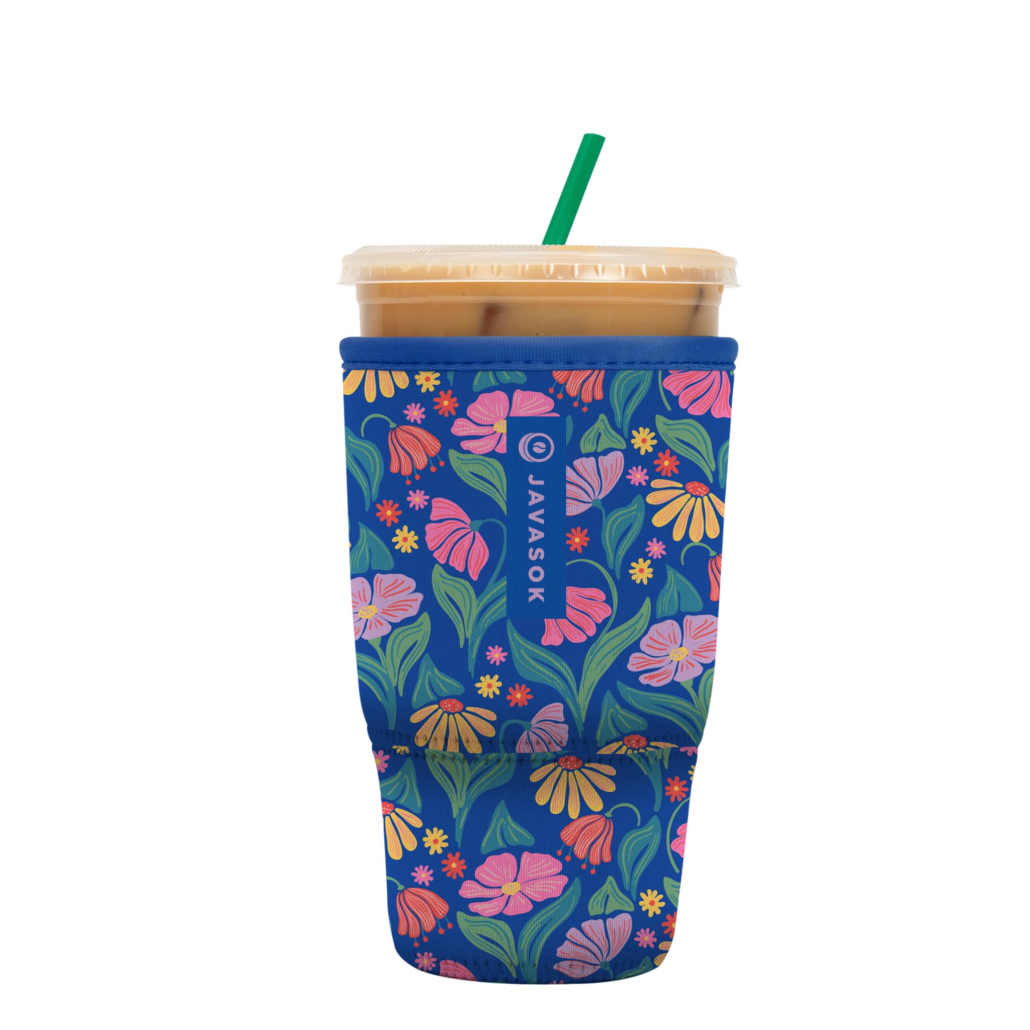 Sok It JavaSok Iced Coffee &amp; Cold Soda Insulated Neoprene Cup Sleeve (Fairy Flora, Large: 30-32oz)