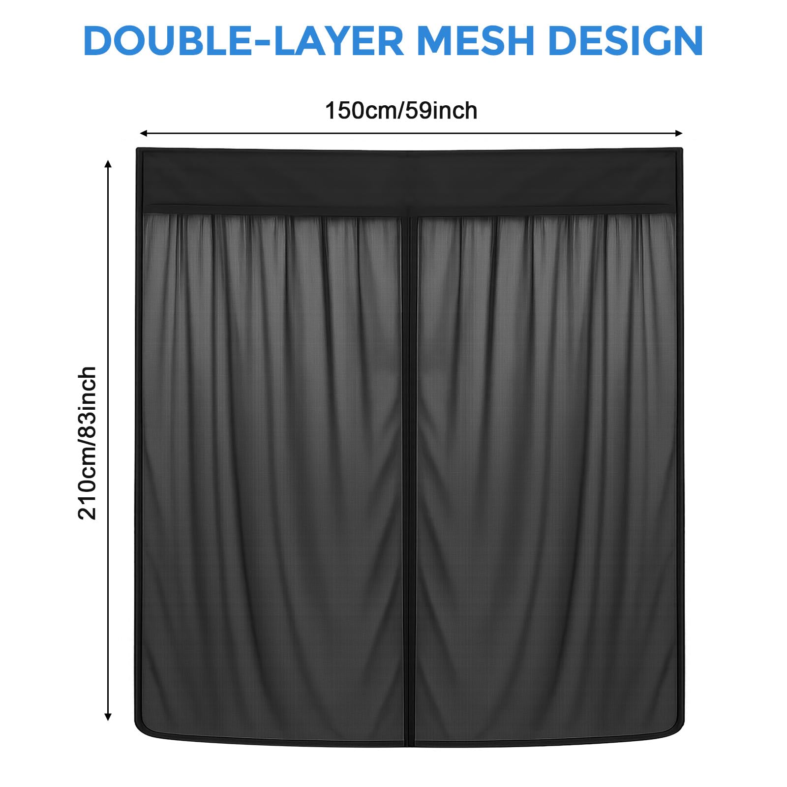 Mosquitera de Coche Reemplazo para Iveco Daily 2014-2026, Mosquitera para Puerta Lateral de Coche, Mosquitera Magnética de Una Sola Capa para Acampar