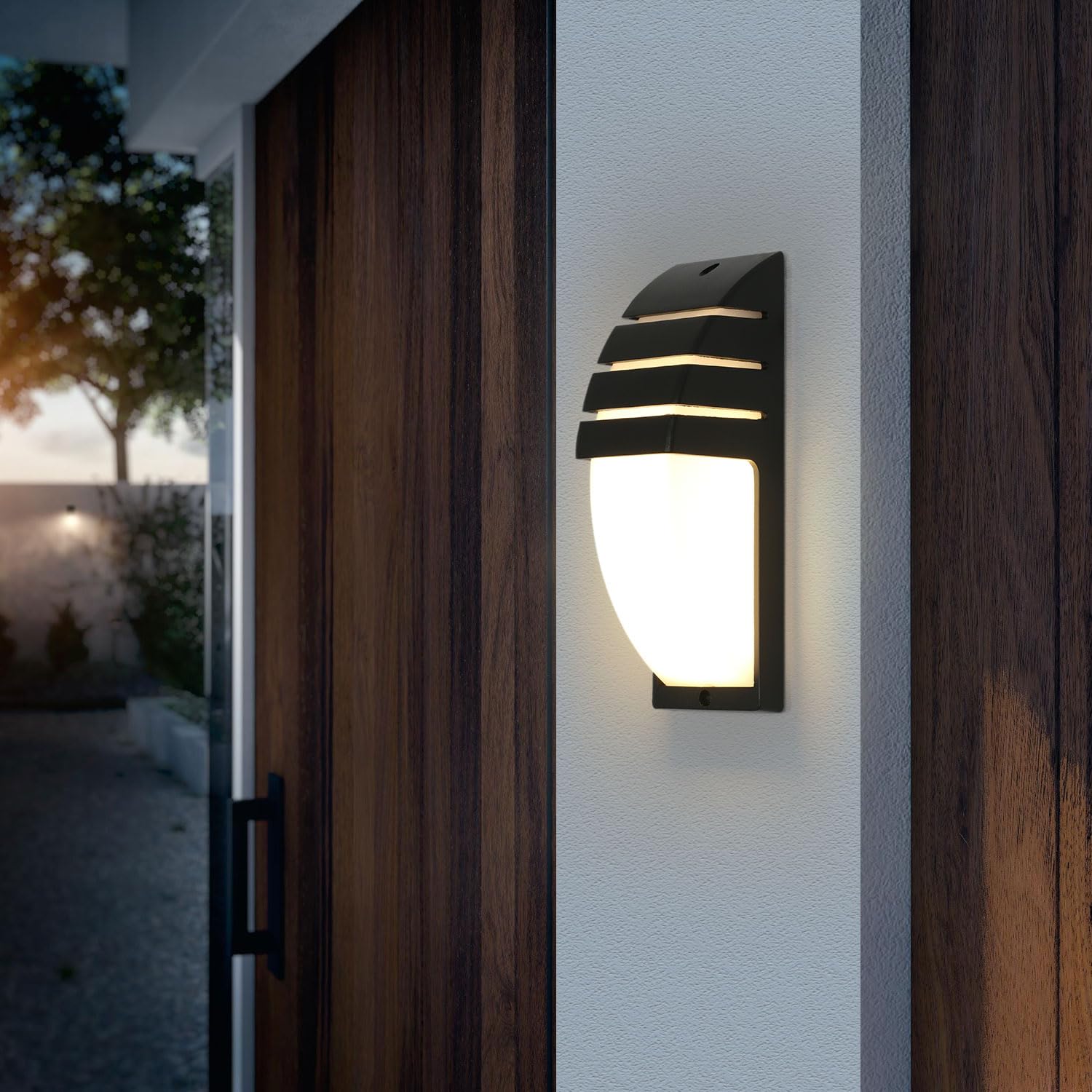 Comely 2 Pezzi Applique da Parete Interno/Esterno, 12W Lampade da Parete LED IP65 Impermeabile, 3000K Bianco Caldo Applique da Esterno per Giardino, Corridoio, Garage, Courty, Balcone
