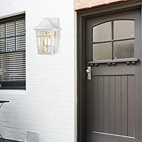Vista 8 de Darkaway Luces de poste para exteriores + lámpara de pared con carcasa de aluminio impermeable con vidrio, iluminación de cubierta de poste de valla