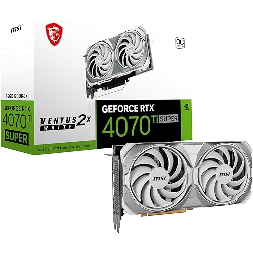 MSI Gaming RTX 4070 Ti Super 16G Ventus 2X White OC Graphics Card (NVIDIA RTX 4070 Ti Super, 256-Bit, Extreme Clock: 2655 MHz, 16GB GDRR6X 21 Gbps, HDMI/DP, Ada Lovelace Architecture)