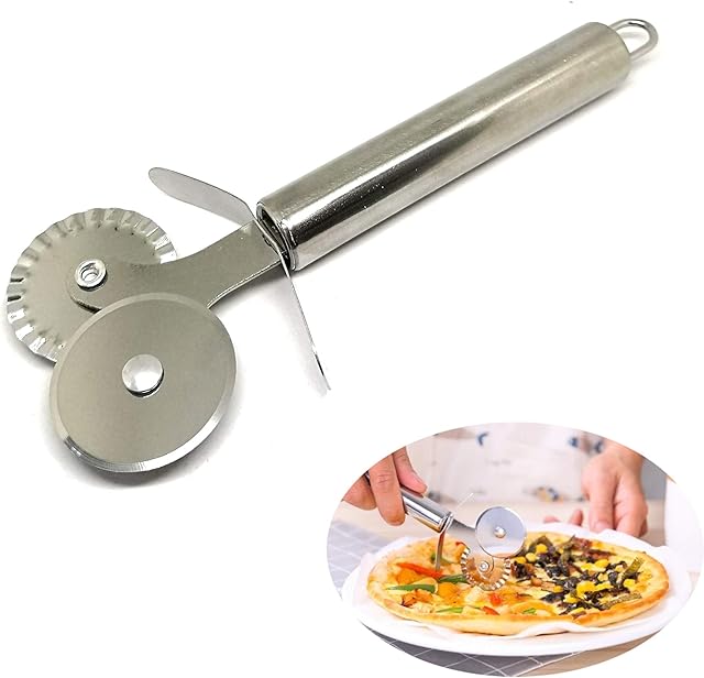 BestWayDigital Stainless Steel Professional Pizza Cutter Slicer Kitchen Tool Non Stick Wheel