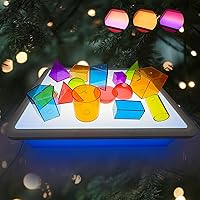 16" LED Light Table for Kids: 10 Brightness Levels, 3 Color Modes, Cool-Touch Tracing Box for Sensory Play, Art, Magna-Tiles - Fits IKEA Flisat (Blue)