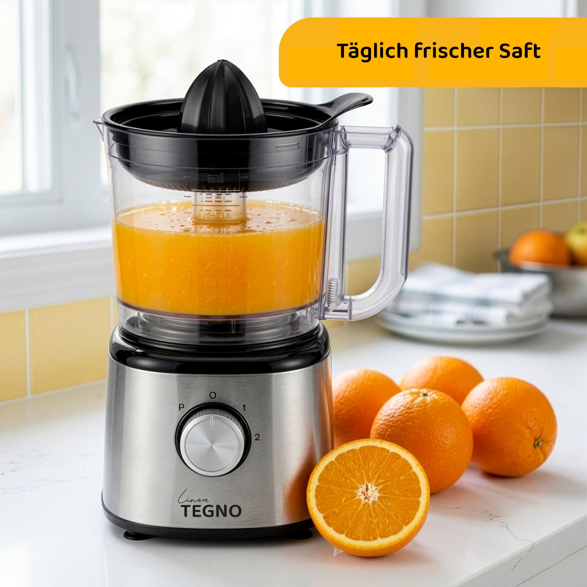 Food Processor - Linea Tegno – Multifunktionale 5-in-1 Küchenmaschine aus Edelstahl – Zum Hacken, Raspeln, Schneiden & Mixen – 2,3L Schüssel & 2,7L Standmixer, Zitruspresse – BPA-frei