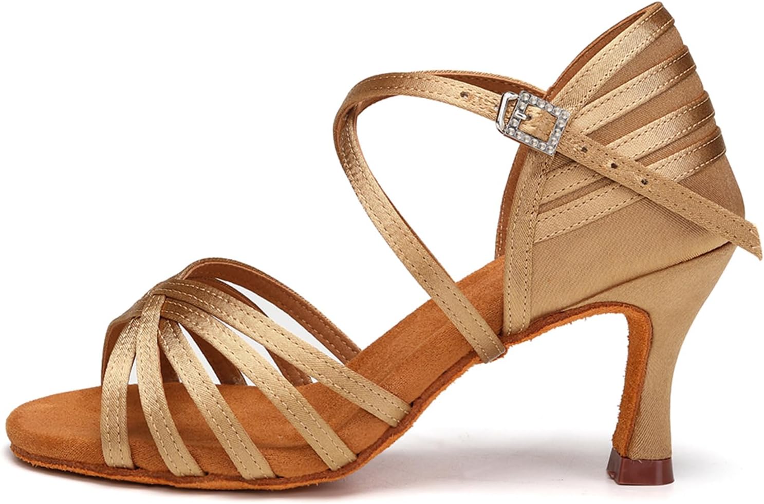 AOQUNFS Women's Latin Dance Shoes Satin Ballroom Salsa Practice Professional Performance Dancing Shoes