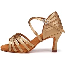 AOQUNFS Womens Latin Dance Shoes Satin Ballroom Salsa Practice Professional Performance Dancing Shoes