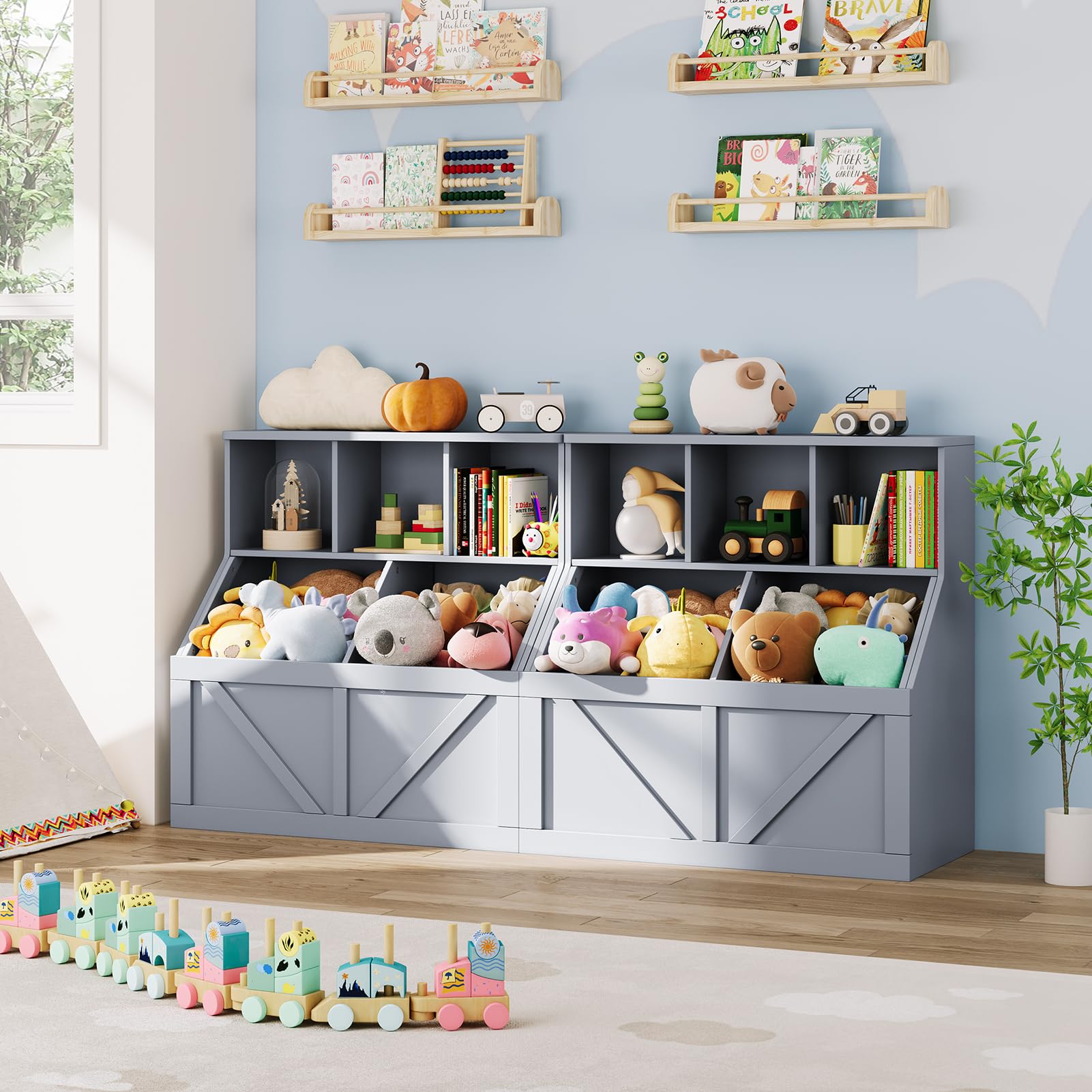 Zstar Estantería para Juguetes y Juguetes Infantiles, Armario para Juguetes para Niños Pequeños con Estantes, Ideal para Sala De Juegos, Dormitorio, Habitación Infantil.
