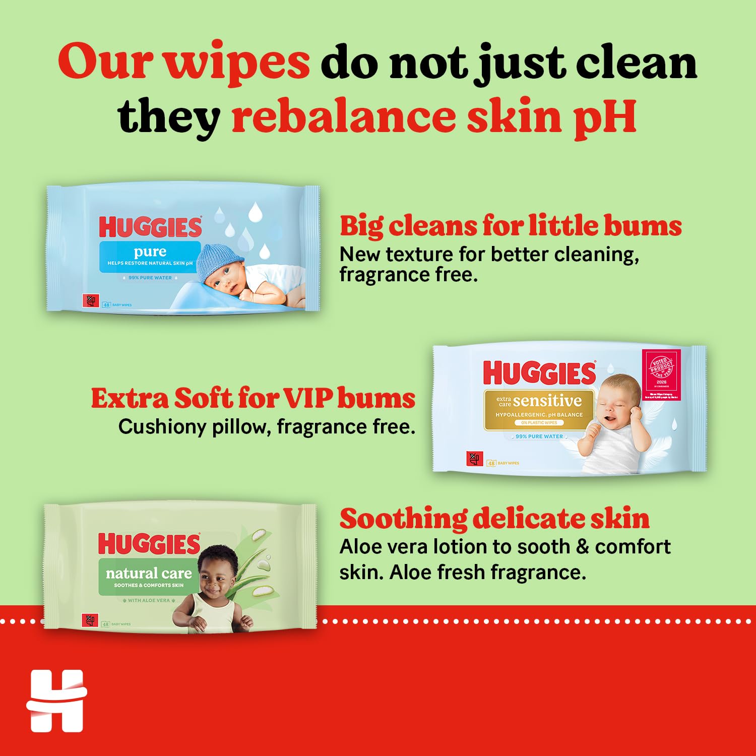 Huggies Natural Care Baby Wipes - Pack of 10 (480 Wipes) – Plastic Free Wet Wipes with Aloe Vera & Vitamin E, Hypoallergenic, Comfort and Soothe Baby's Delicate Skin — view 7