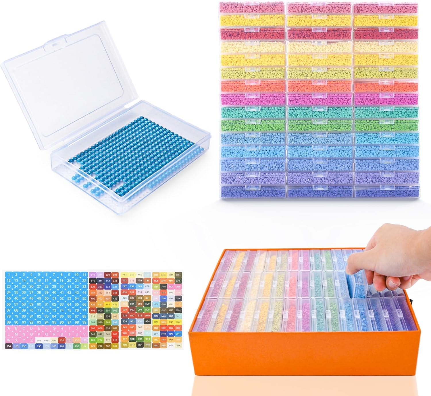 45 Slots Diamond Painting Accessori,Diamond Painting Kit Completo,Kit Diamond Painting per Conservare Accessori di Pittura con Diamanti