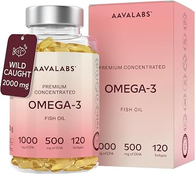Omega 3 Fish Oil 2000mg   1000mg EPA + 500mg DHA per Daily Dose