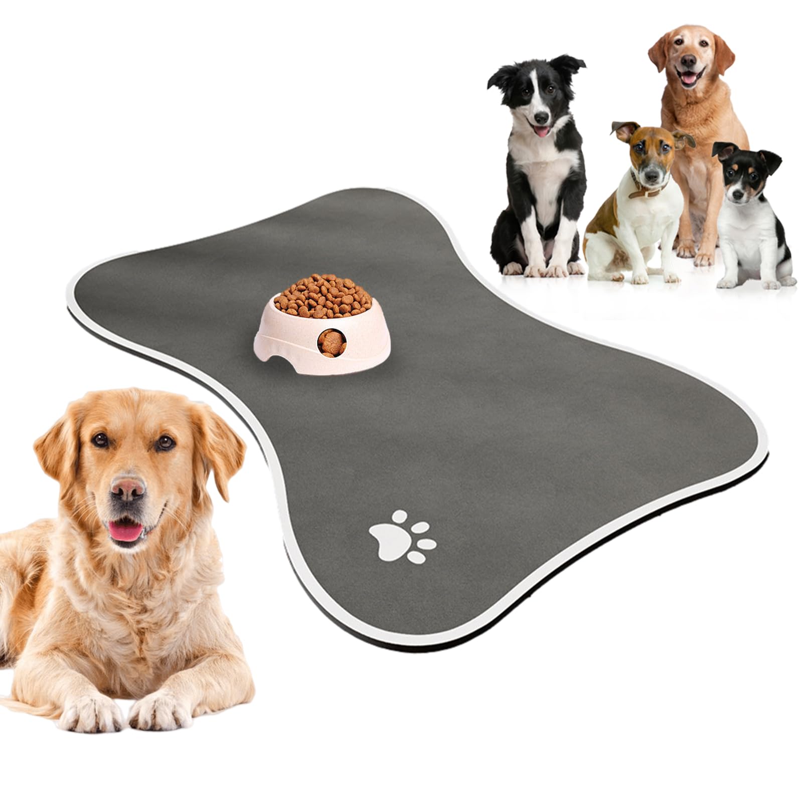 Tapis d'alimentation en silicone imperméable pour chien et chat, tapis antidérapant pour gamelle, pour chiens, chats et autres (50 x 80 cm)