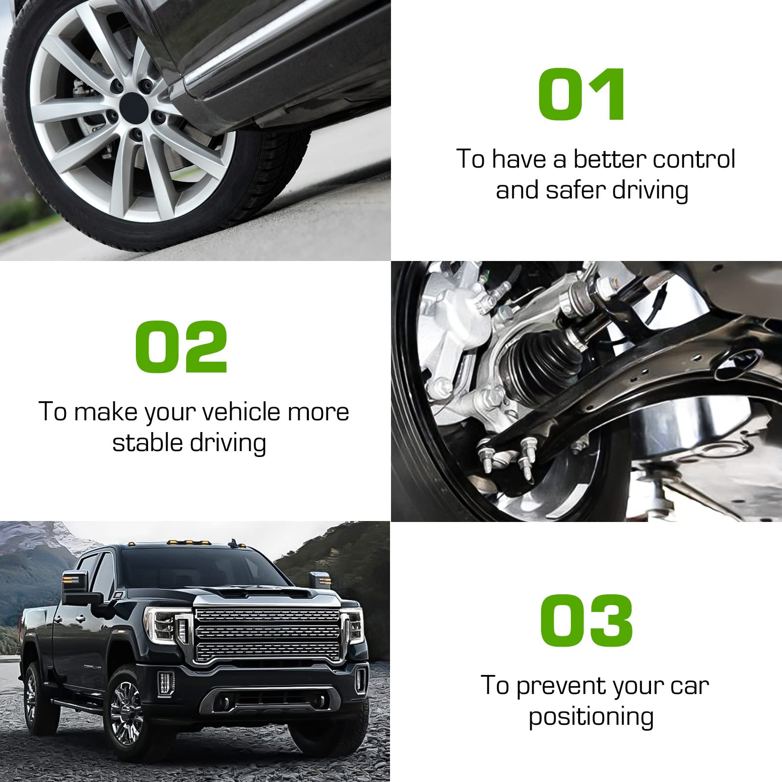 Front Upper Control Arm Suspension Kit Fit for 1999-2006 Chevy Silverado Sierra 1500 2000-2006 Suburban Yukon Tahoe 2002-2006 Avalanche Escalade with Ball Joint K80942 K80826-12 pcs