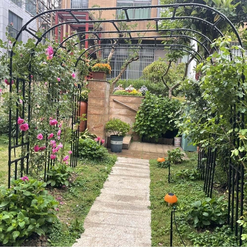 Seel Trellis do planów wspinaczkowych Czarna altana ślubna Oudoor Rose Archway dostępna w wielu rozmiarach (9'10,5') 6,6' szer. x 18 cm wys