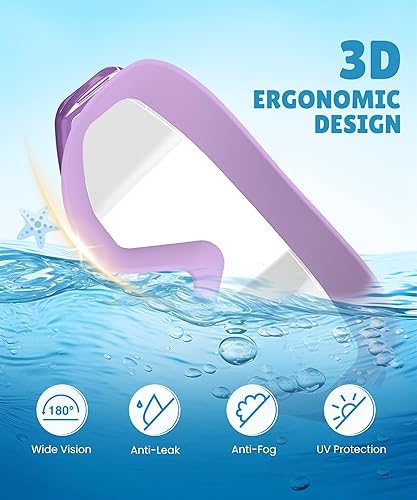 Vista 6 de NSSIW Gafas de natación para niños, antiniebla, sin fugas, con clip para la nariz, tapones para los oídos para niñas, niños y jóvenes, 6-14, paquete