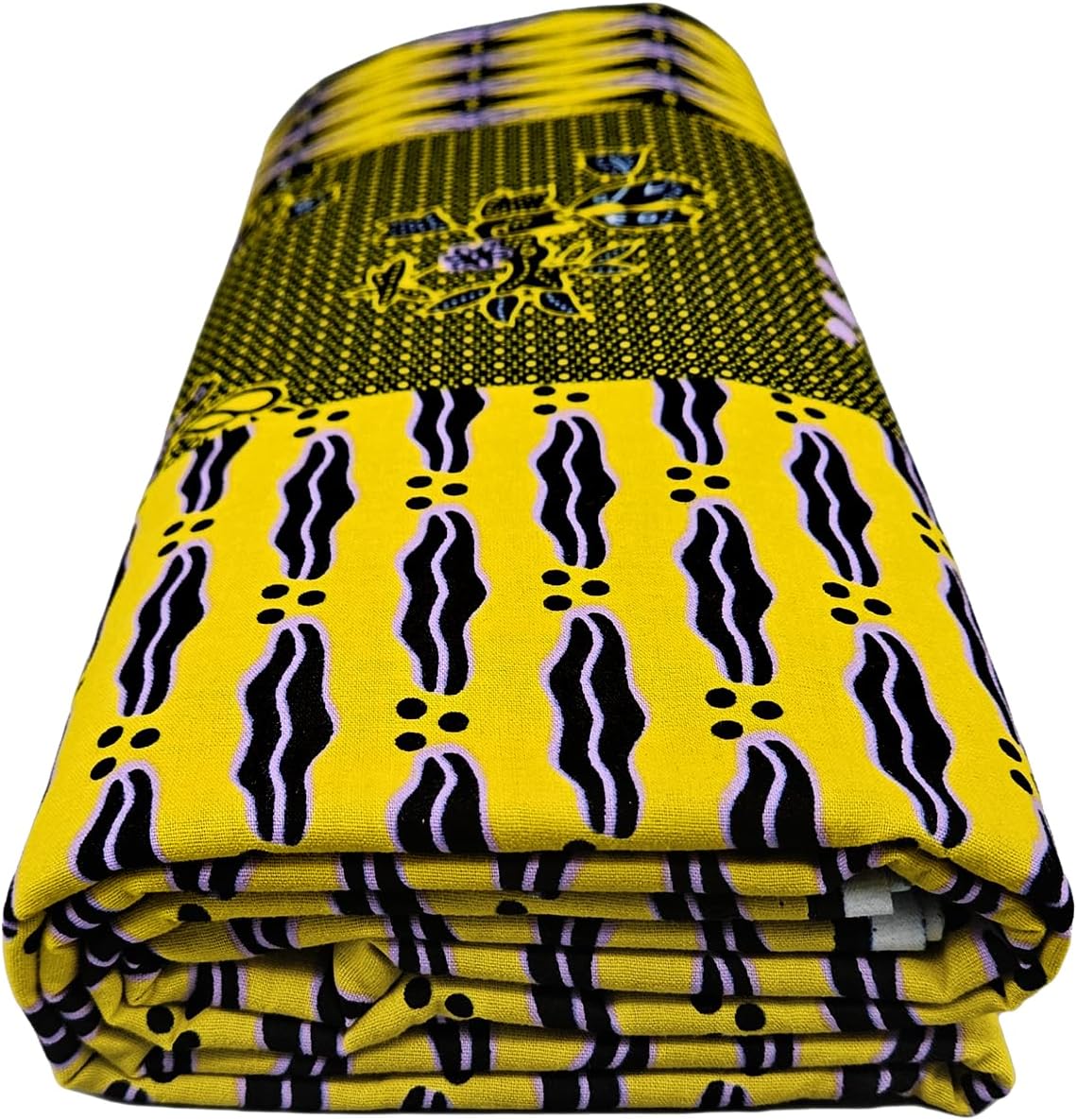 African Print Wax Fabric 6 Yards 100% Cotton – Ankara Fabric for Party Outfits, DIY Crafts, Scarves, Aprons, and Home Decor (2Q1-2)