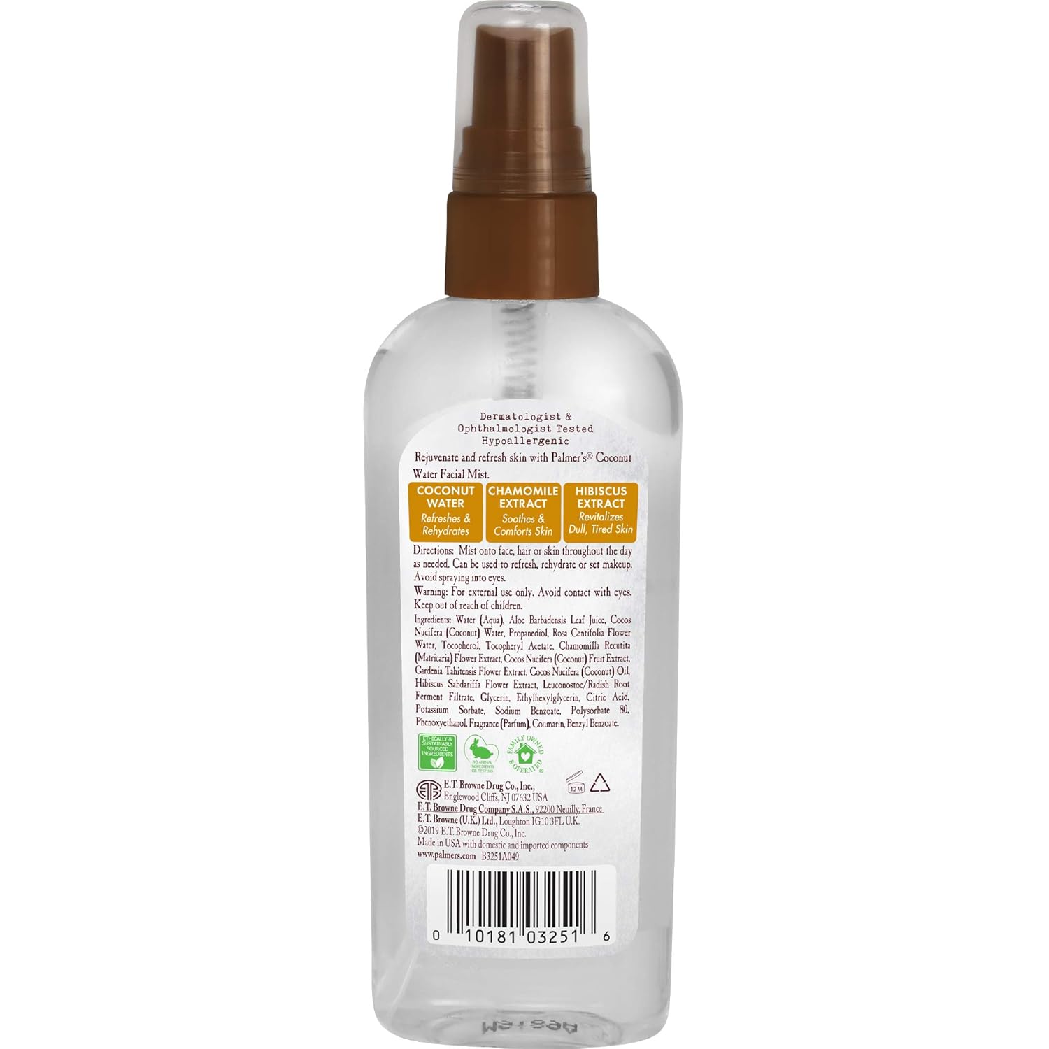 Palmer's Coconut Oil Formula Coconut Water Facial Mist, 3.4 fl. oz. : Beauty & Personal Care