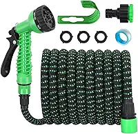 Mangueira de Jardim 30 Metros com Pistola 7 Funções - Mangueira Expansível Flexível, Conexões 3/4" e 1/2", Anti-Vazamento, Ideal para Lavar Carro, Plantas e Limpeza