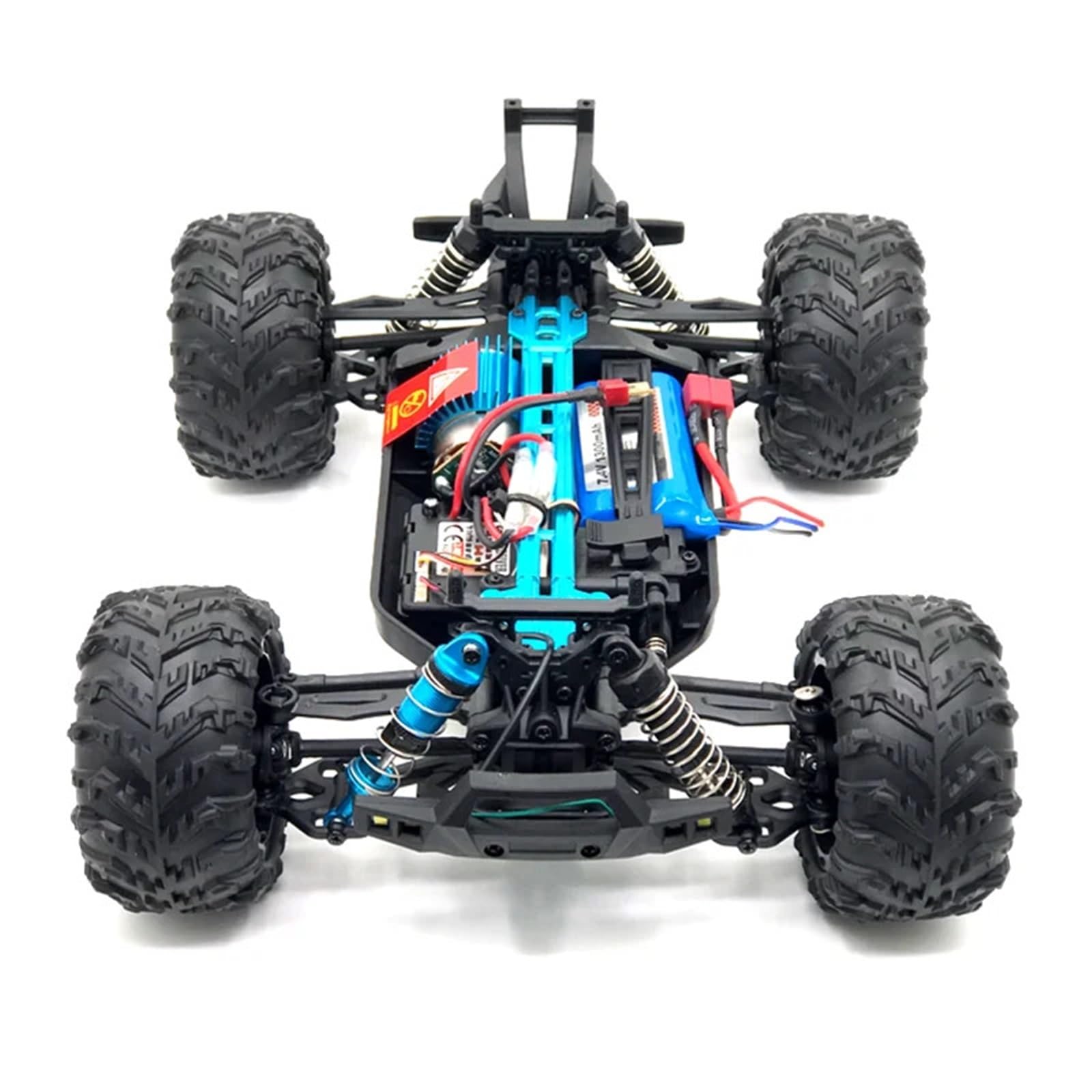 Para SCY 1/16 Actualización Metal Delantero Trasero Hidráulico Externo Amortiguador Resorte 4WD Piezas Repuesto Coche Teledirigido RC Mejoras(BLUE)