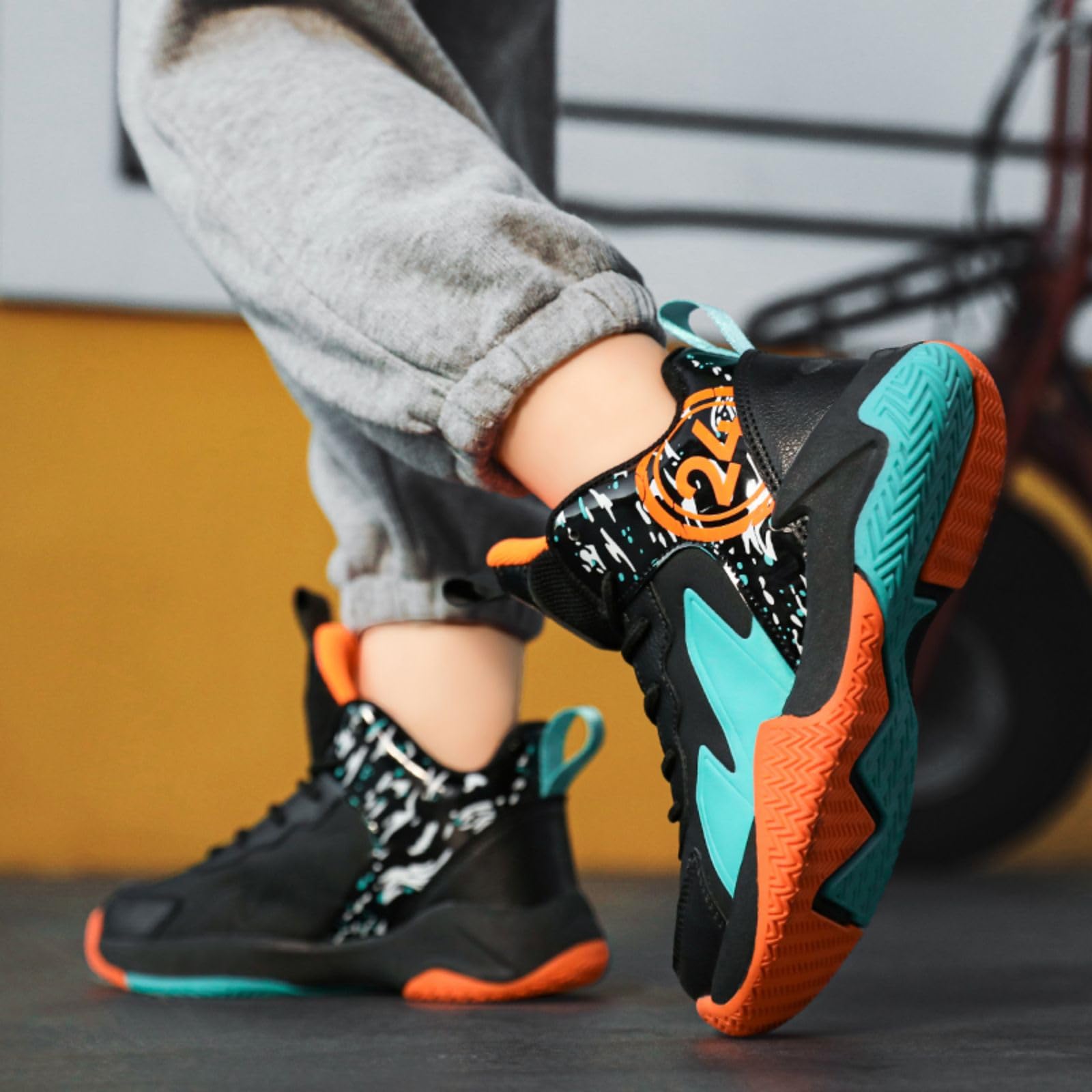 Chaussures de Basket - Ball antidérapantes Chaussures de Sport légères et Confortables pour Enfants, Chaussures de Course à la Mode