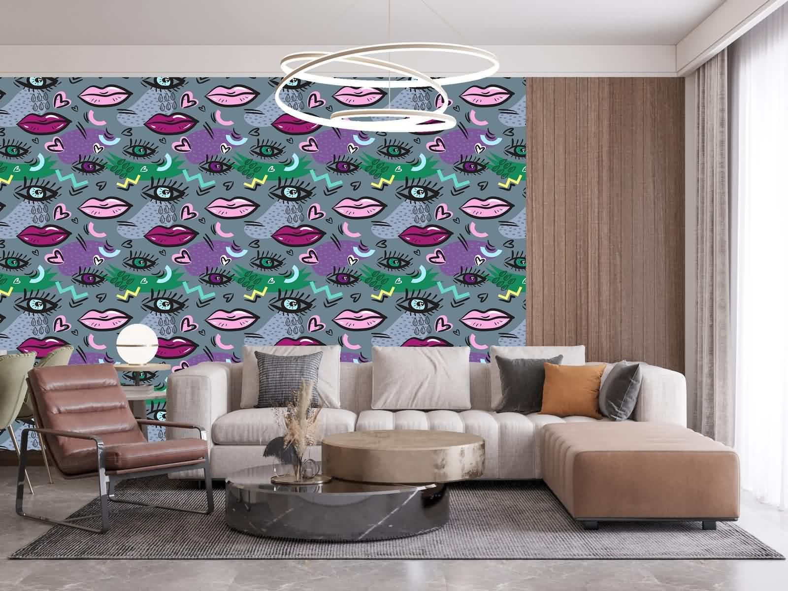 Dekoracja ścienna do salonu naklejki transferowe meble 45 x 1200 cm murale