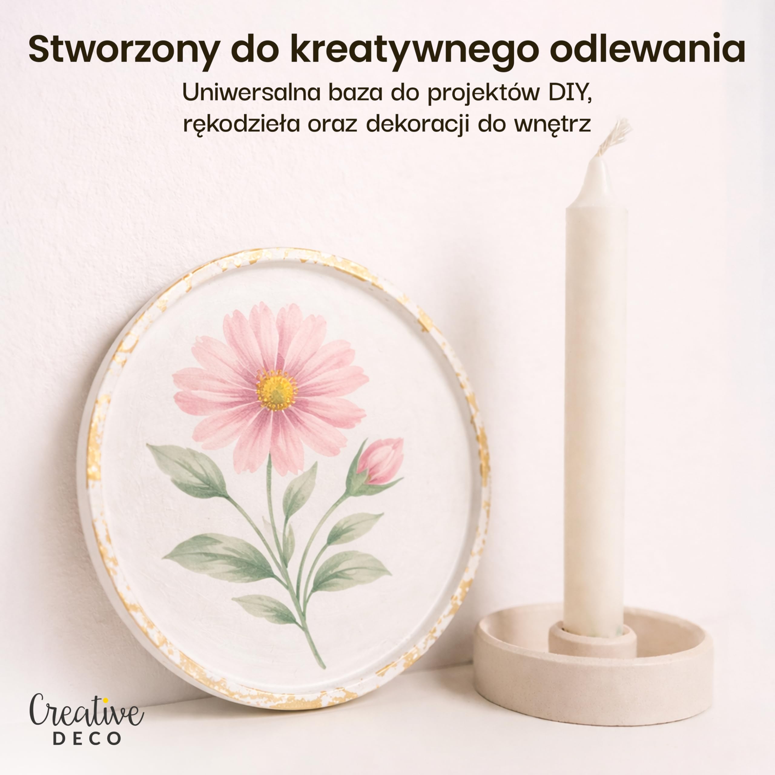 Creative Deco Gips w Proszku 5kg Czysta Biel Masa do Odlewów Biały
