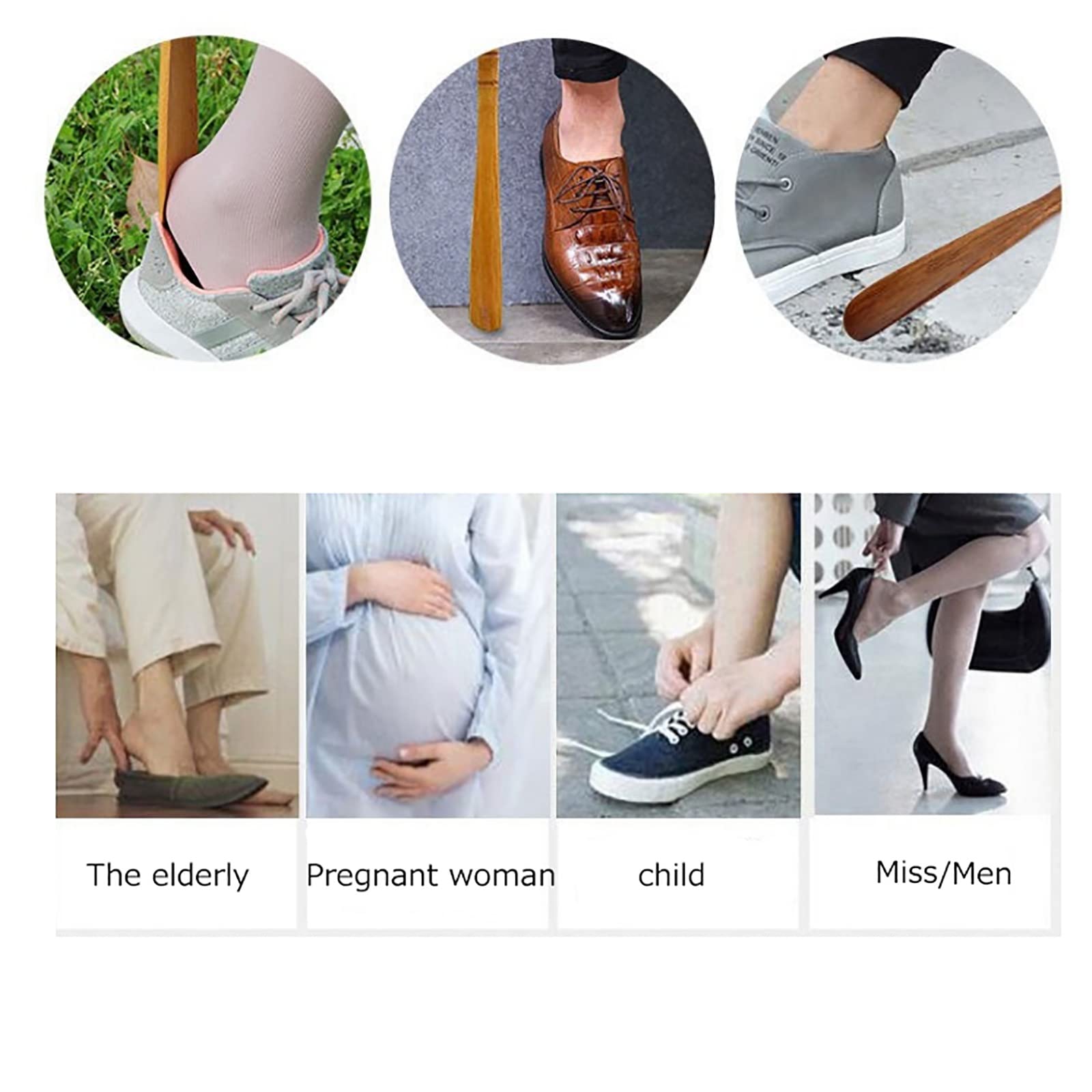 calzador mango largo,calzador, Cuernos de zapatos profesionales de madera con mango largo, cómodos elevadores de zapatos, con mango largo y forma delgada, for personas mayores, hombres y mujeres (colo