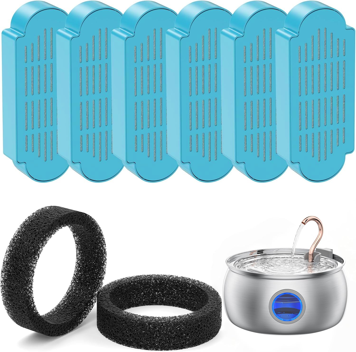 Tomxcute Cat Water Fountain - 4.0L/135oz Gooseneck Copper Stainless Steel Cat Water Fountains for Cats Indoor - Kitty Cat Fountains for Drinking Spout