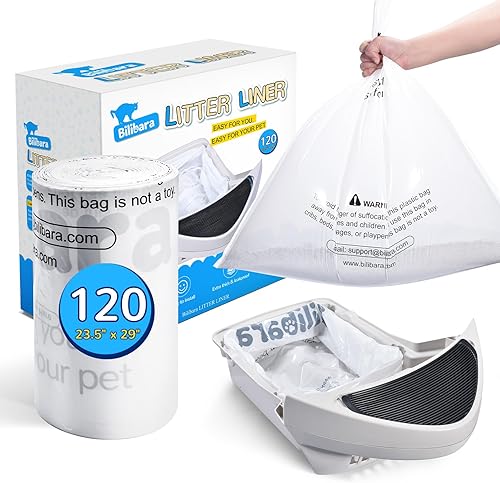 Miniatura 8 de Bolsa de arena compatible con cajas de arena para gatos 3 y 4, paquete de 60  Bolsas de basura extra gruesas para autolimpieza de cajas de arena