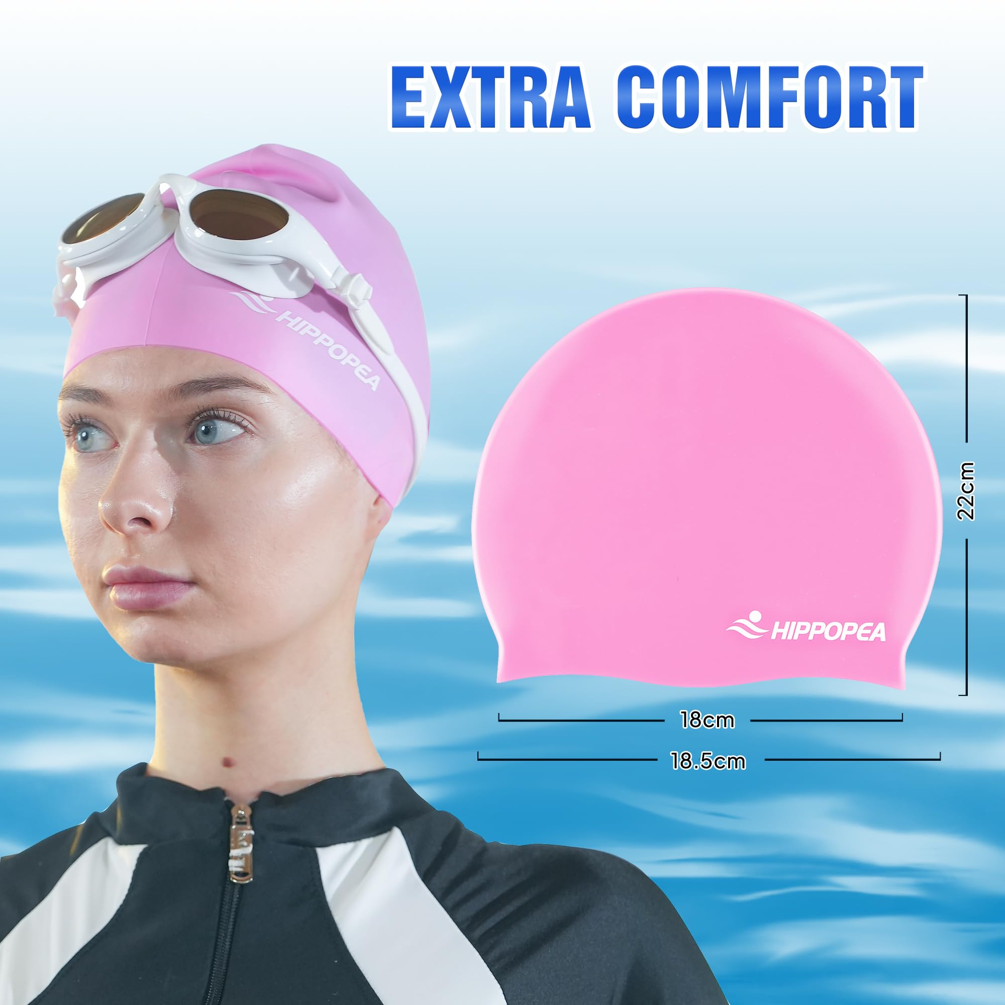 Gorro de natación de silicona para adultos, gorro de natación impermeable para mujeres y adultos, gorro de natación para hombres, comodidad duradera, antideslizante y cómodo, perfecto para