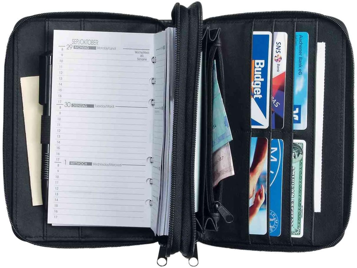 bind - 15500-1 - personal organizer A5 without calender, leather, black