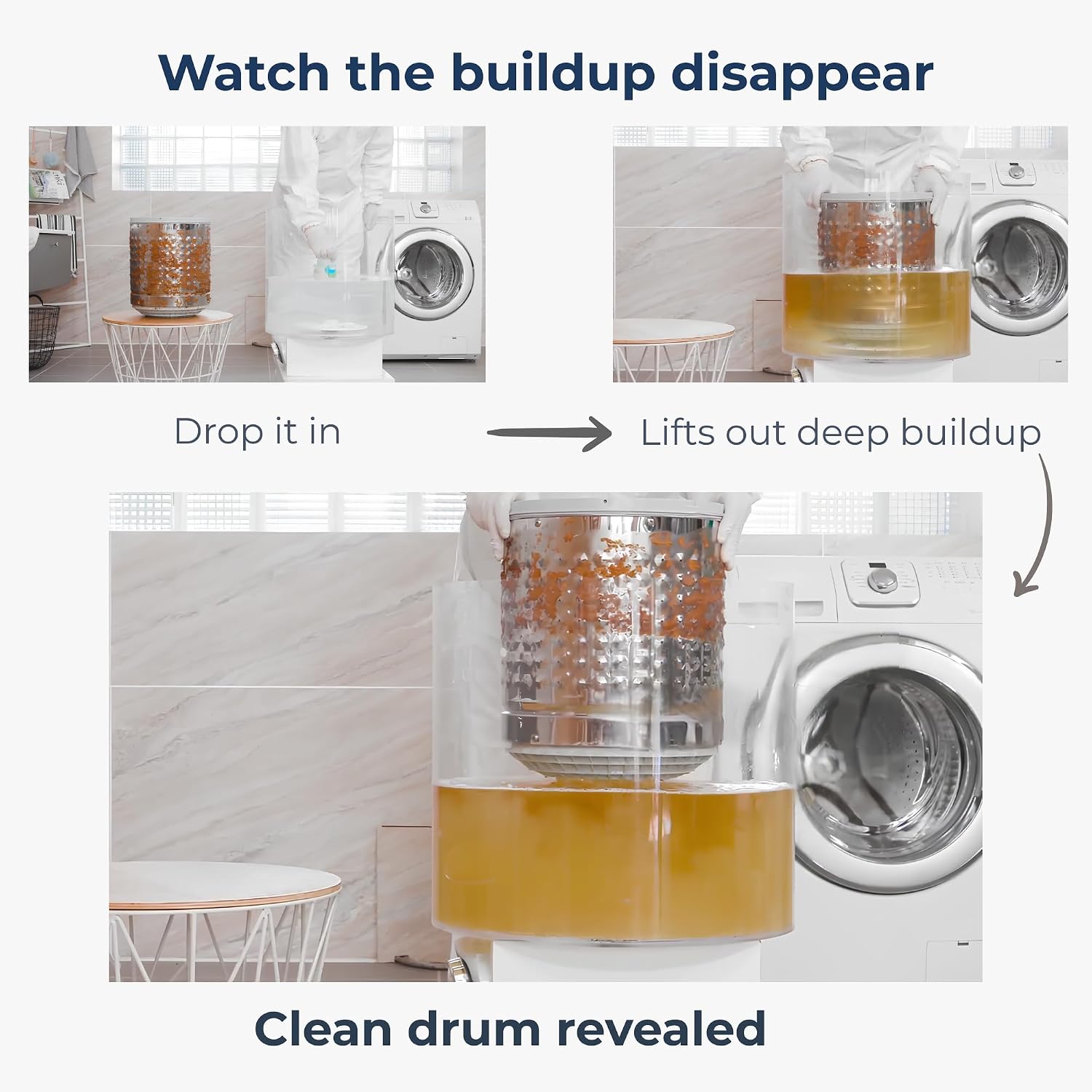 Washing Machine Cleaner Pods – No Broken Tablets, No Powder Mess – Deep Cleaning Descaler for HE, Front & Top Load Washers – Septic Safe – 12 Month Supply