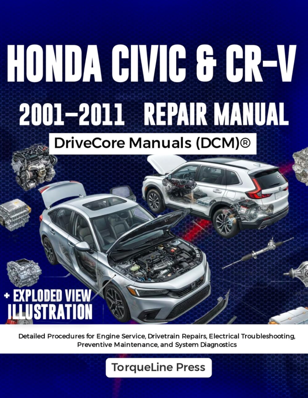 HONDA CIVIC & CR-V REPAIR MANUAL 2001–2011: Detailed Procedures for Engine Service, Drivetrain Repairs, Electrical Troubleshooting, Preventive Maintenance, and System Diagnostics