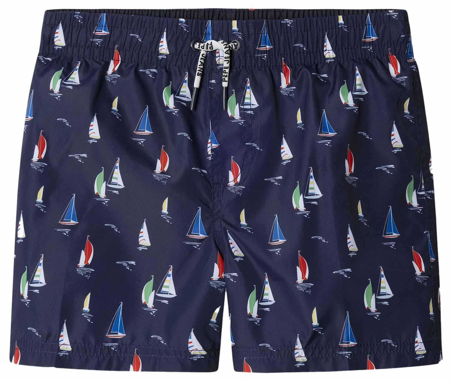 Pepe Jeans Boy's Boats Swimshort Shorts, Blue (Navy), 10 Years