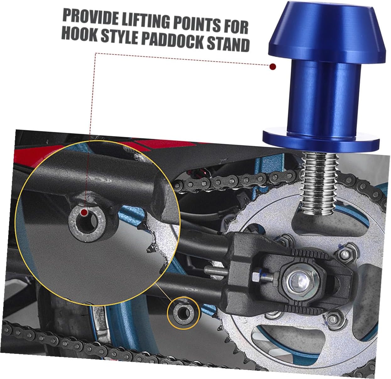4pcs Cnc 8mm Blue Motorcycle Swing Arm Spools Stand Screws Rear Swingarm Slider for Motorbike Powersports Accessories