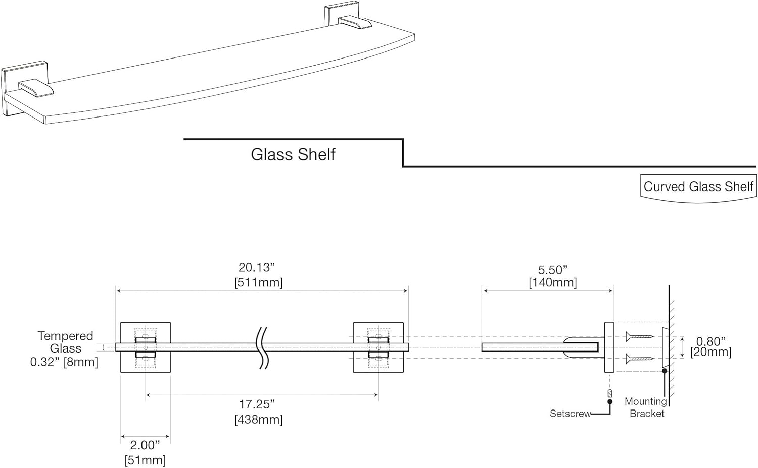 Gatco 4066 Elevate Glass Shelf, Brushed Brass : Everything Else