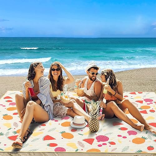 Miniatura 5 de Manta de picnic extra grande impermeable y a prueba de arena, lavable a máquina, manta de playa de 79 x 59 pulgadas, manta para exteriores para 4 a