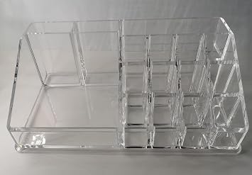 Series Model HZ-05 Acrylic Makeup Organizer, Clear Cosmetic Storage Display, Multi-Compartment Holder for Lipstick, Nail Polish, Brushes
